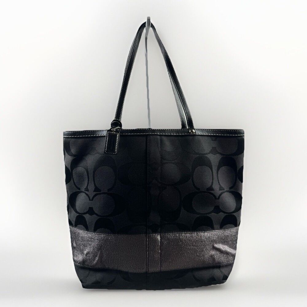 EUC Y2K Coach Vintage Reversible Tote Black and Silver Rare from 2006 pristine